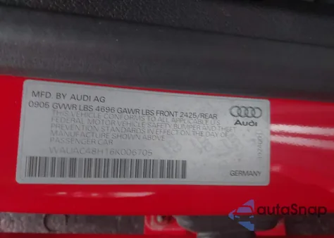 2006 Audi A4 1.8T из США, поврежденный, VIN WAUAC48H16K006705